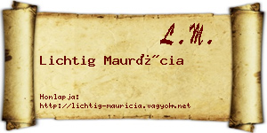 Lichtig Maurícia névjegykártya